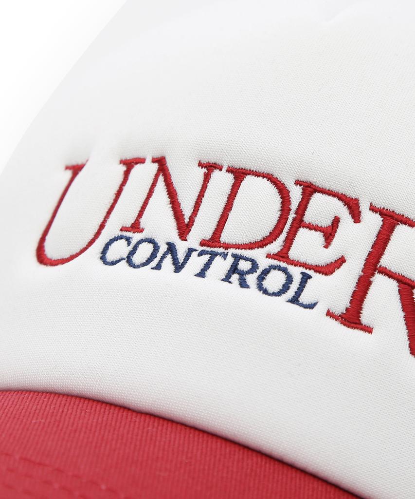 Eondeokeonteulol Summer Mesh Sunblock Logo Color Block Ball Cap Unisex Baseball Cap Signature / Mesh Trucker B B / Navy Red