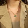 Yori Fashion Natural Stone Pendant Necklace 18K Gold Plated Hypoallergenic Stainless Steel Daily Wear Jewelry New