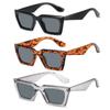 Sun-Protective Driving Glasses Punk Black Shades Glasses Square Frame Sunglasses  for Women Men