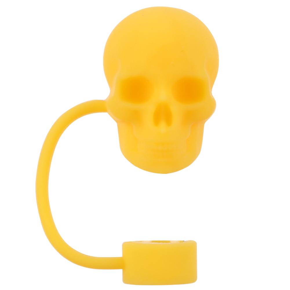 Silicone Skull Shape Straw Caps Dust-Proof Halloween Skull Straw Toppers Funny Tumbler Straw Plugs for Stanley 30&40 Oz Tumbler