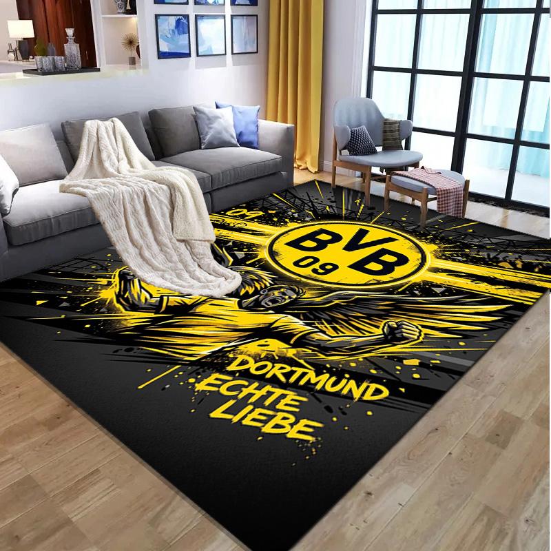Borussia DortmundBVB Pattern Rug, Indoor/Outdoor Mat, for Picnic, Gameroom, Bedroom, Office, Living Room, Home Decor Carpet, Birthday Gift