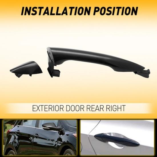 Exterior Door Handle Rear Passenger Side For 2011-2016 Hyundai Primed Elantra