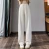 High-Waisted Pink Wide-Leg Pants for Women - Slimming, Casual, Spring/Autumn