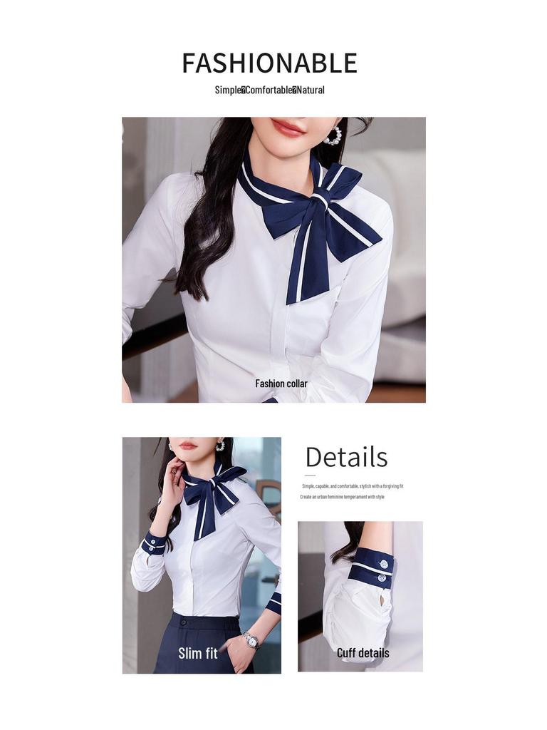 Dámský profesionální pracovní oděv: Oblek s dlouhým a krátkým rukávem pro kosmetičky a recepční, špičkový jarní/podzimní styl.