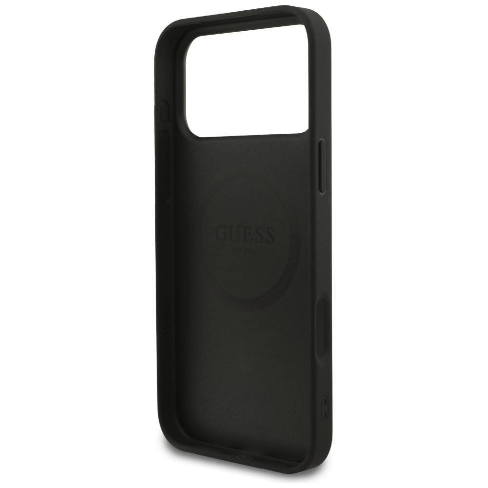 Coque Guess Anneau texturé MagSafe pour iPhone 17 Pro Max noir