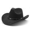 Metal Pentagram Western Cowboy Top Hat Woolen Jazz Hat Felt Hat Men'S And Women'S Top Hat