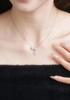 Exquisite S925 Sterling Silver Bow Tassel Pendant Clavicle Necklace for Women