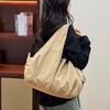 Casual Large Capacity Tote Bag Double Zipper Design Versatile Commuting Handbag  Travel
