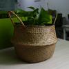 Storage Basket Rattan Straw Basket Flower Baskets Garden Planter Flower Pot Wicker Folding Flower Pot Seagrasss