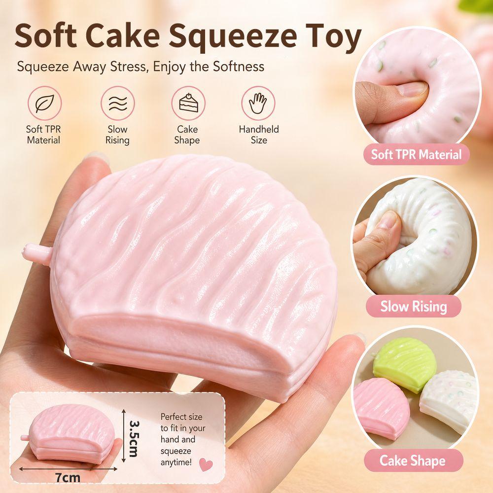 New Slow Rebound Cake Squeeze Toy Cartoon Anti-Stress Hi Squish Foam Toy Soft Stress Squeeze Toy Stress Relief
