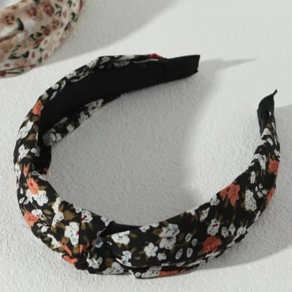 4Pcs Floral Print Hair Hoop Bohemian Style Hair Accessories Floral Print Headbands for Women