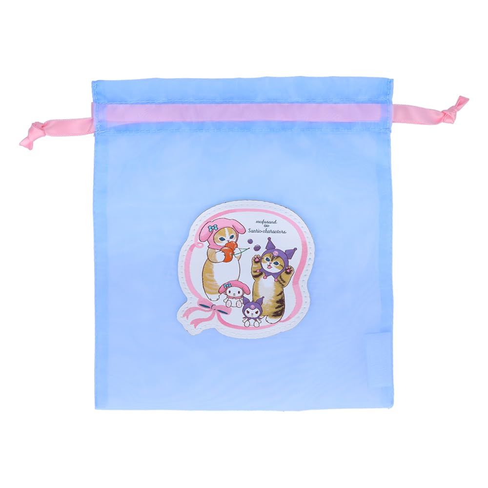 

Sunstar Stationery Sanrio Character Drawstring mofusand x Sanrio S2332019 Bag, Embroidered, Ribbon,