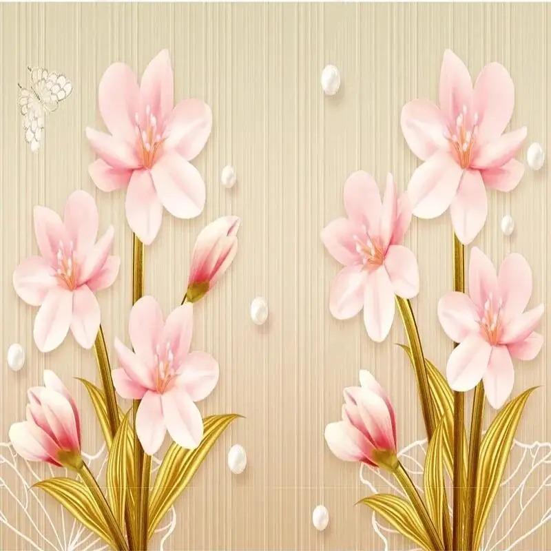European Style Flower Wallpaper Home Interior Decoration Wall Decor Background 3d Murals
