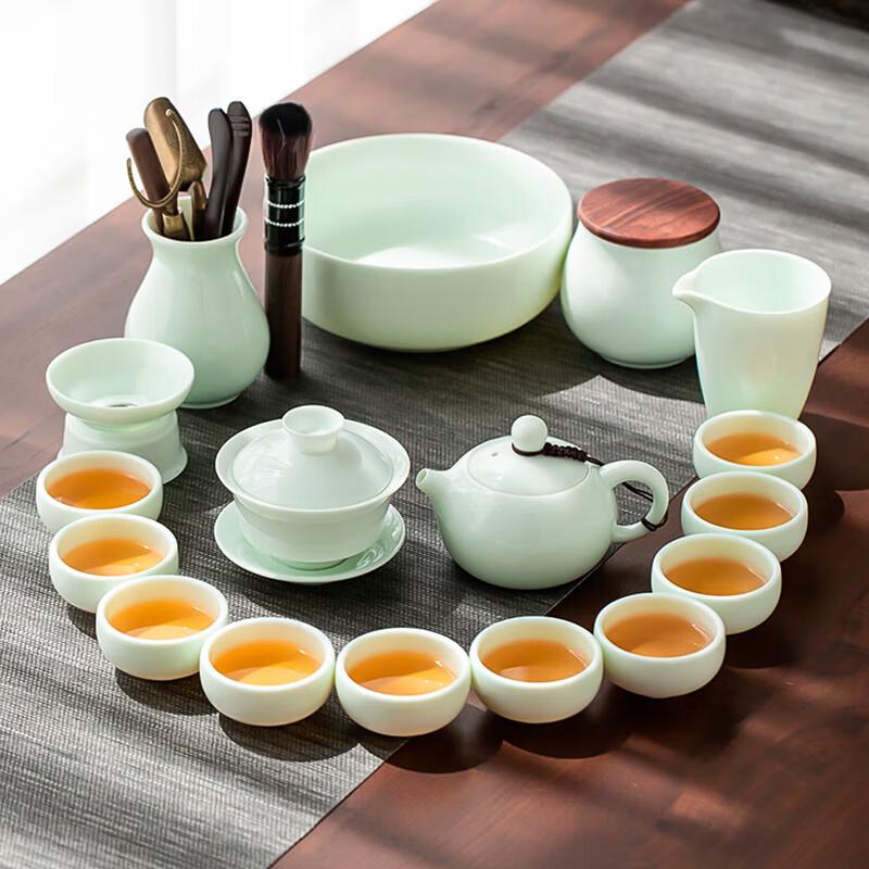 Su-Style Ceramic Gongfu Tea Set - Jade Finish Gift Box