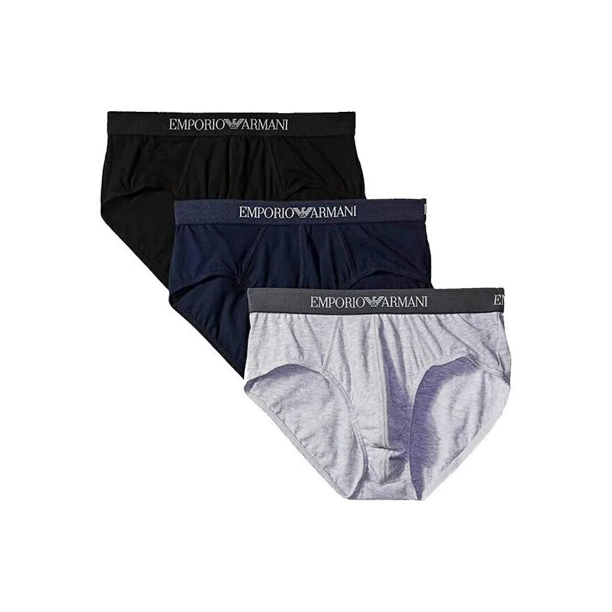 Emporio Armani Треугольное мужское нижнее белье с принтом логотипа, 3 шт., 110824-CC722-94235 M