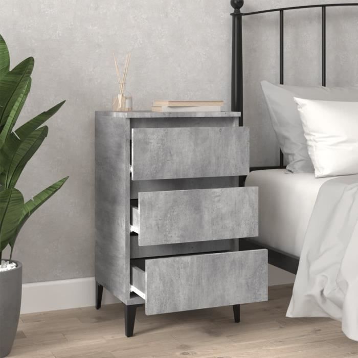 VidaXL Bedside Table Concrete Grey 40x35x70 Cm Engineered Wood 819672