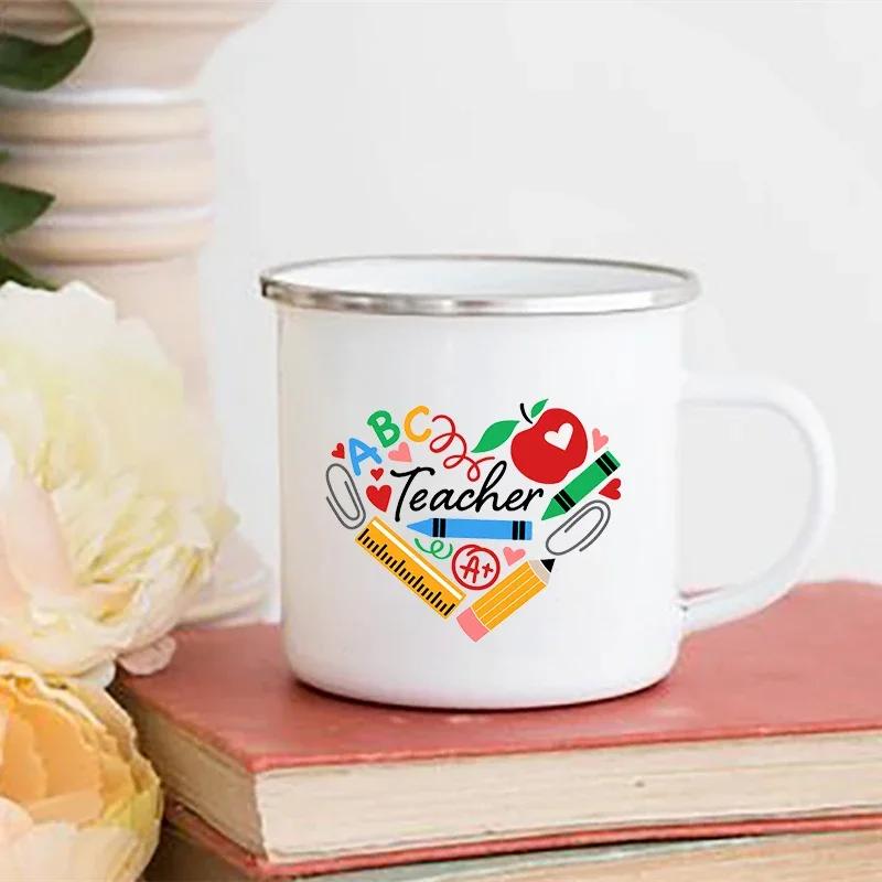 Teacher Mode Off Print Enamel Mug Cup for Coffee Original Coffee Cups Drinkware Unusual Mugs Personalized Funny Beer Travel Cute