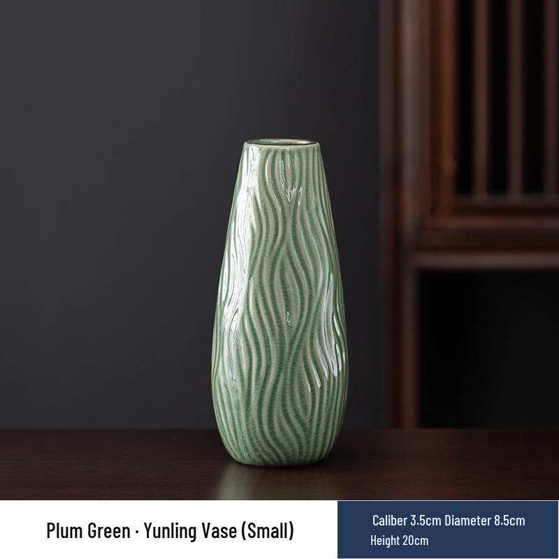 Vaso in Ceramica di Alta Gamma Ge Kiln Retrò per Fiori Freschi, Idroponica e Bambù