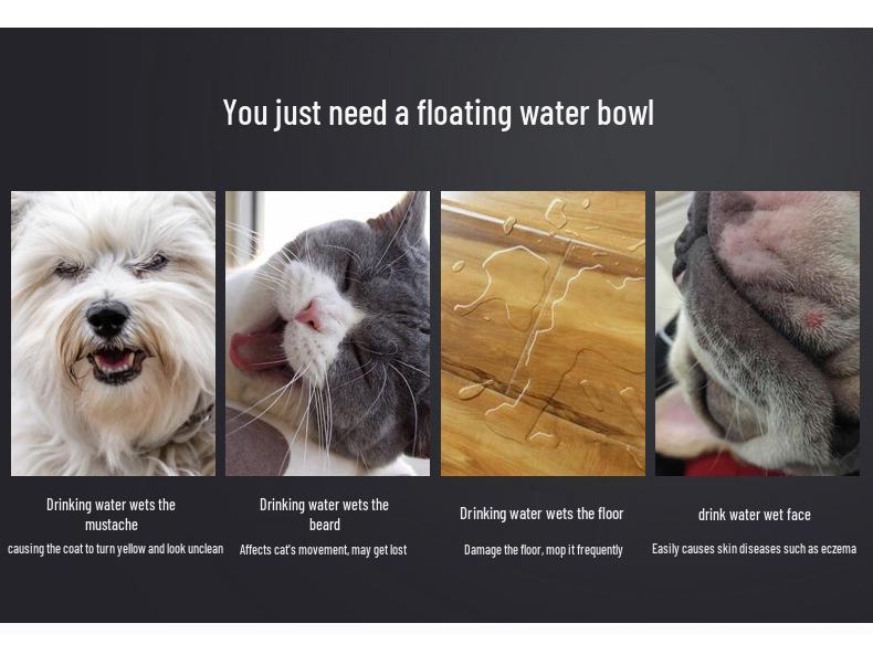 Großer schwimmender Anti-Überlauf-Wassernapf für Hunde und Katzen