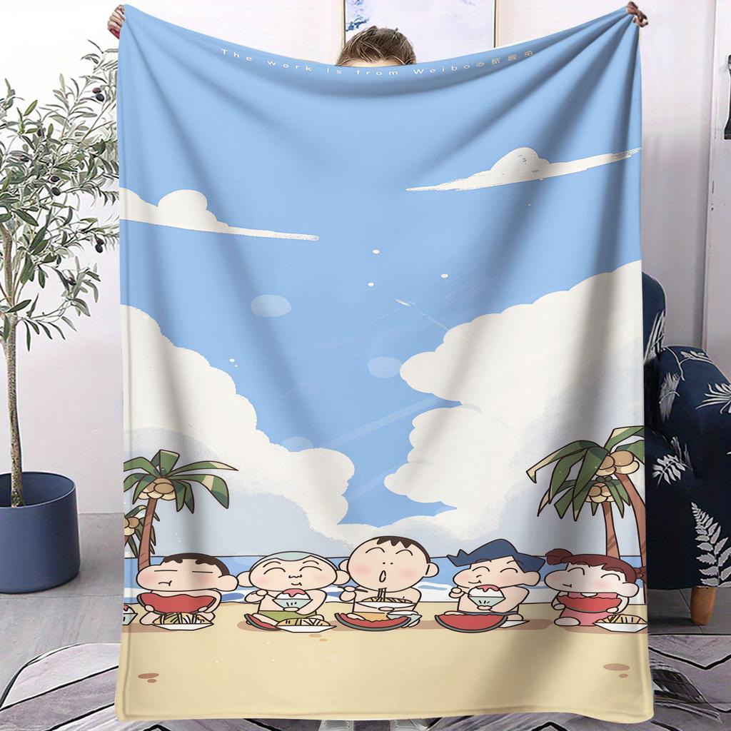 Crayon Shinchan Japanese Kawaii Blanket Soft Comfortable SkinFriendly For Bed Bedroom Dorm Sofa Office Car Lunch Camping Gift