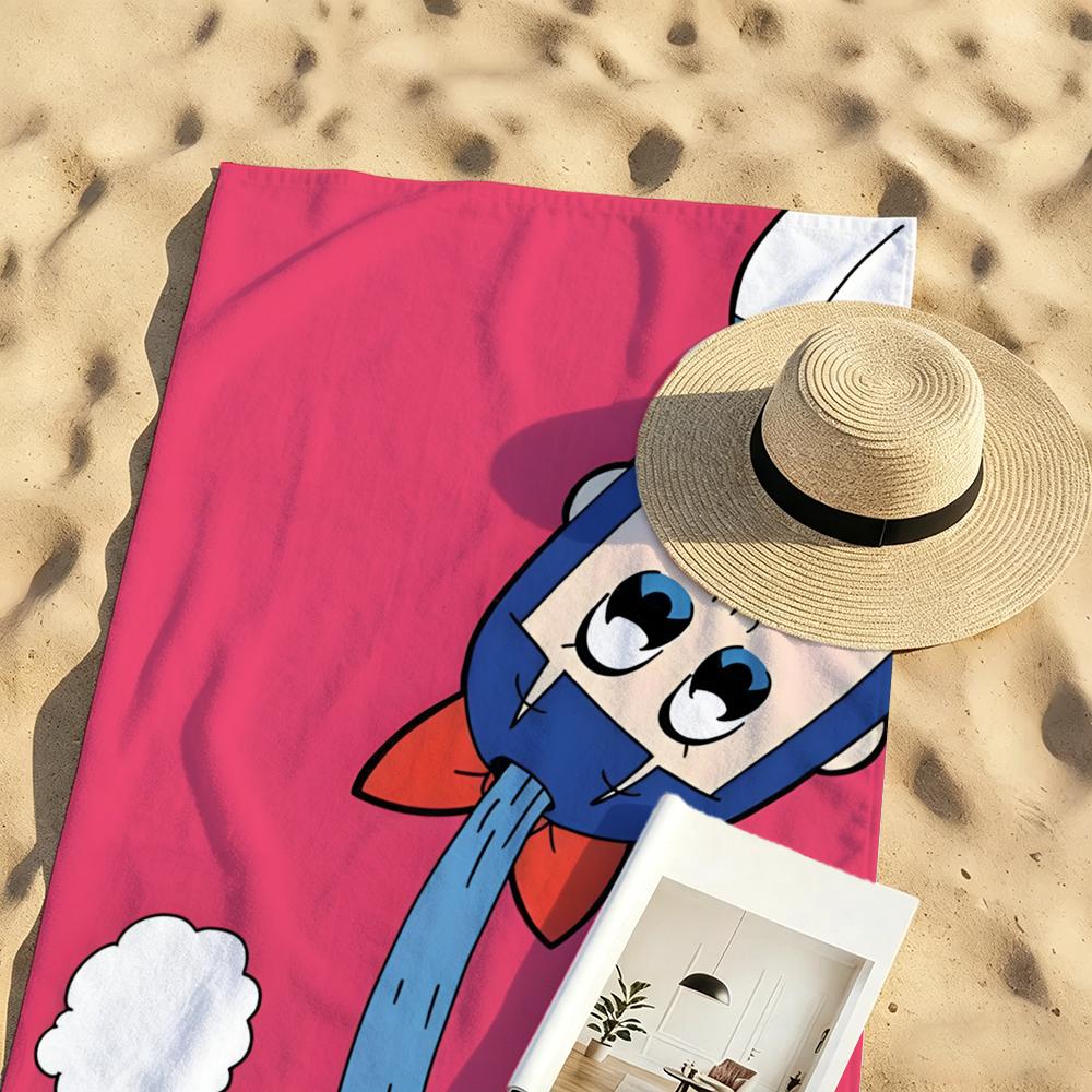 Anime Pop Team Epic Towel Microfiber Beach Towel Quick Dry Absorbent Soft for Swimming Yoga Resort Travel Camping