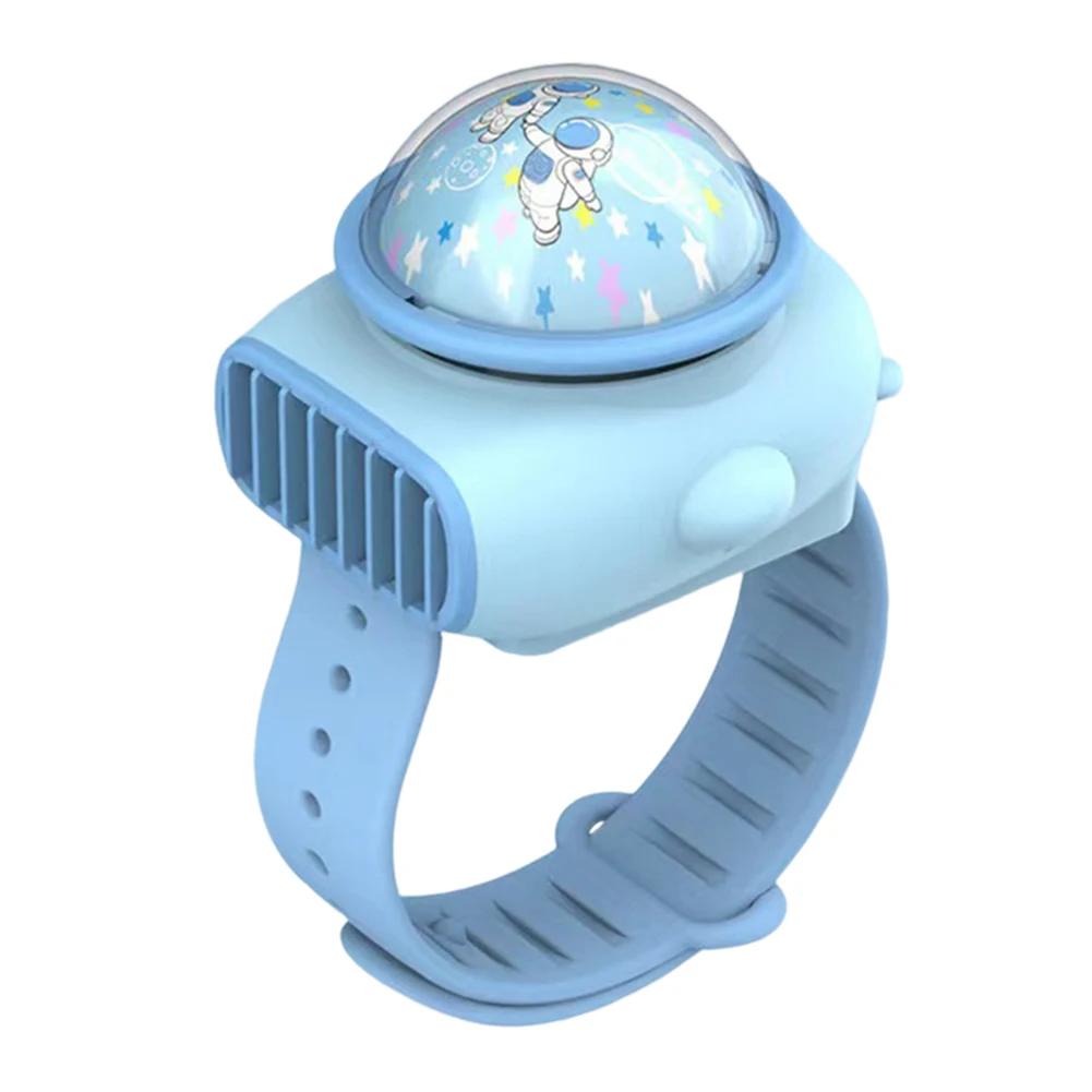 Mini Projection Watch Fan Portable Handheld Wrist Band Leafless Fan For Indoor Outdoor