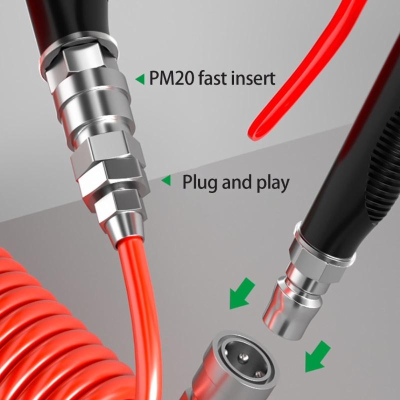 Pistola Ugello Soplante ad Aria per Uso Intensivo con Ugello Estensibile Accessorio per Compressore Pneumatico per Pulizia da Angolazioni Multiple