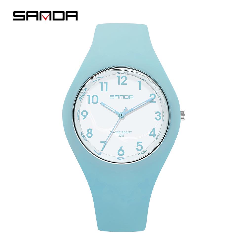 Sanda Beliebte Jugend Trendige Unisex Silikonuhr - Bonbonfarbe, Einfaches Design, Wasserdicht, Studentenfreundliche Armbanduhr