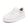 Leather Platform White Shoes Women's 2025 Spring New Casual Versatile Sports Board Shoes Heightening Shoes Children's Biscuit Shoes