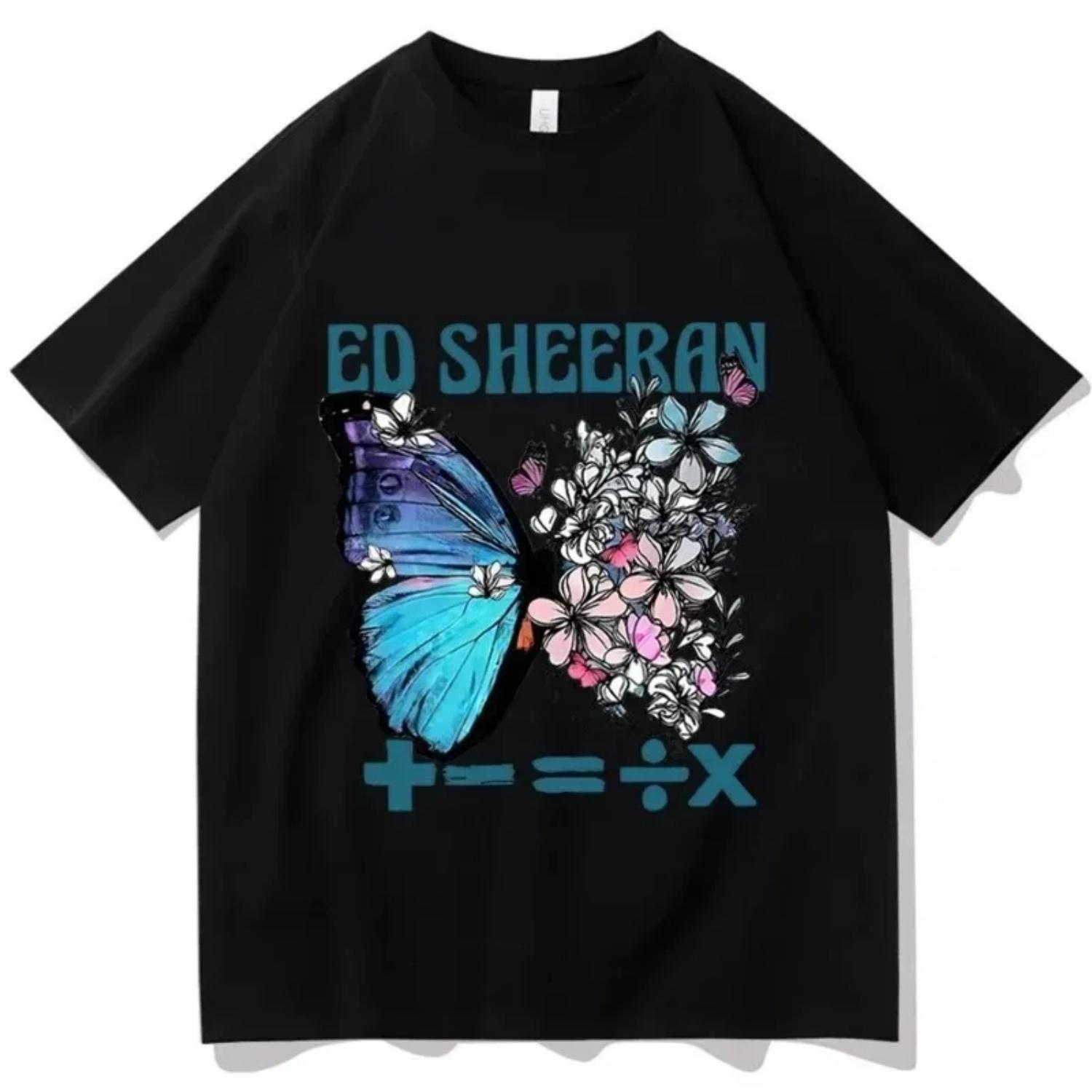 Summer Ed Sheeran Shirt The Mathematics Tour Shirt Ed Sheeran Merch Ed Sheeran Fan Gift  Neck Short Sleeve Shirts Unisex S чёрный