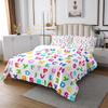 Set cu Față de Plapumă Alfabet Englezesc Dimensiune Dublă, Set de Lenjerie de Pat Modern Multicolor pentru Copii, Husa de Plapumă Colorată cu Desene Animate, Decor Fashion pentru Cameră