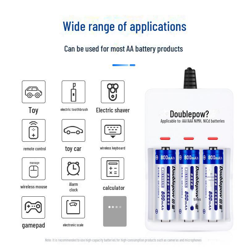 Set Triplu de Nu. 5 Baterii Reîncărcabile: 3 x 800mAh AA1.2V pentru Telecomandă Jucărie