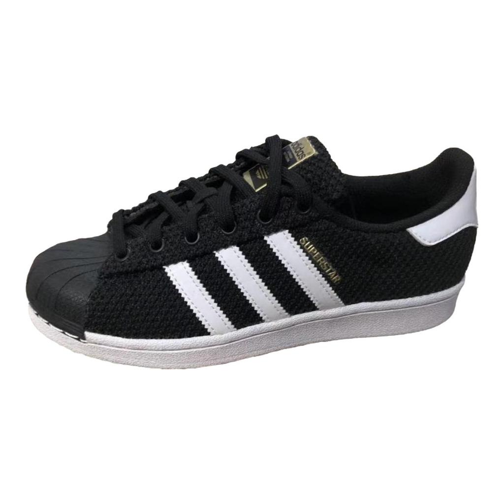 adidas Originals Superstar Synthetisches Leder Stoff Gummi Vielseitig Bequem Skateschuhe Unisex Sneaker Schwarz Weiß BB6326