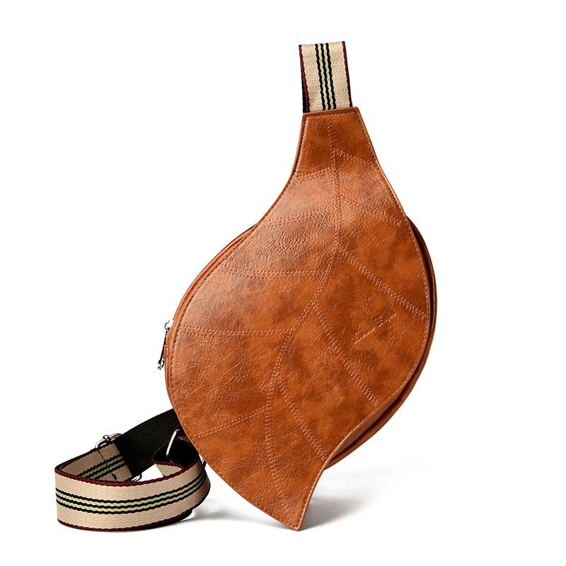 Women's Lightweight Retro Purse Packs Cute Leaf Shaped Faux Leather Crossbody Purse Bag with Adjustable Strap Shoulder Satchel Backpack for Women
