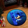 Sonic The Hedgehog Neon Sonic Logo Round Area Rug Non Slip Game Cartoon Kids Bedroom Floor Carpet