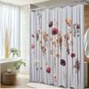 1Pc Floral Shower Curtain With Hanging Flowers Design - Polyester Fabric Bathroom Decor, 70.8X70.8 Inches, Includes 12 Hooks,