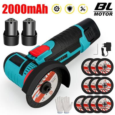 Electric Angle Grinder, Brushless Motor, Battery, Cutting, Polishing, Tile Grinder, 19500 RPM.