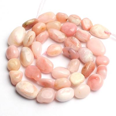 8–10 mm unregelmäßige natürliche echte rosa Opalperlen für Schmuckherstellung, DIY-Armband, 38,1 cm