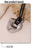 Qiong Yao Stainless Steel Curved Pendant Necklace with Black Leather Cord, Adjustable Length, Simple High-End Design for Women.