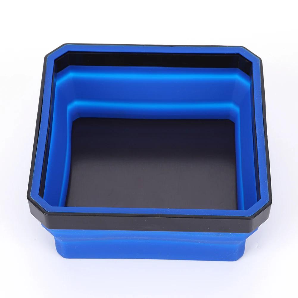 Collapsible Magnetic Screw Tray Silicone Screw Bowl Tool Part Storage Box Plumber Carpenters Tool Organizer Magnetic Tray
