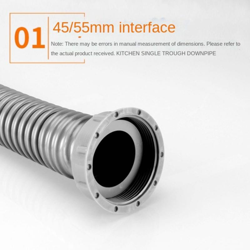 Universal Double Head Kitchen Sink Drain Hose (Extension) - Stretchable Flexible Pipe For Double Bowl