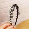 Hollow Willow Leaf Rhinestone Non-Slip Headband with Diamond Wave Design