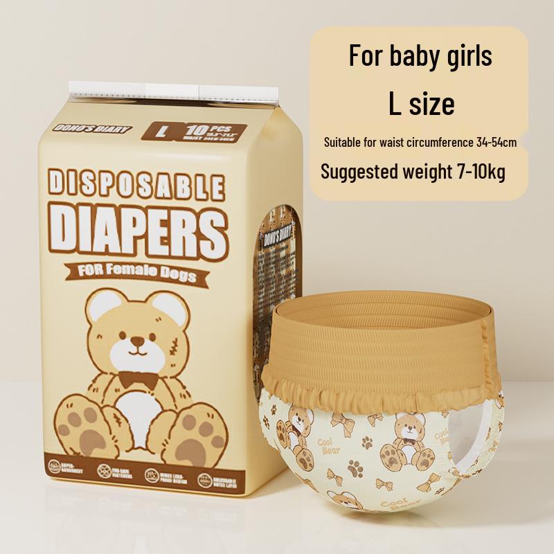 Pet Joy Disposable Dog Diapers - Color-Changing Sanitary Pants for Female and Male Dogs