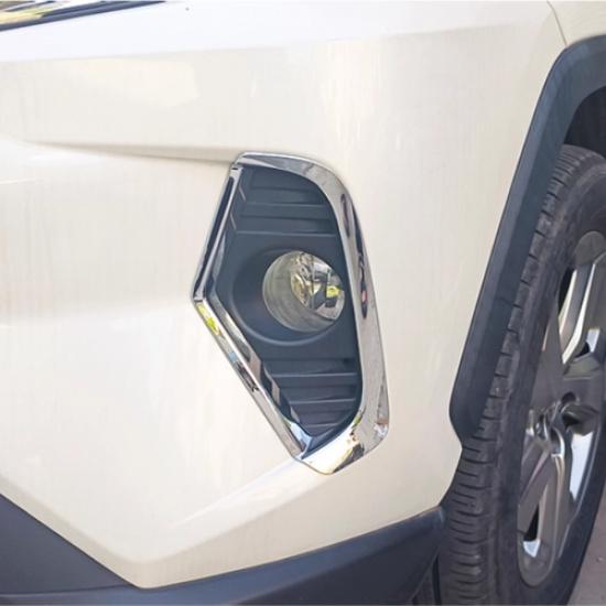 ABS Chrome Front Fog Light Lamp Trim for Toyota RAV4 -2025