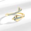 European & American Fashion Elegant Blue Dolphin Zircon Adjustable Ring for Women
