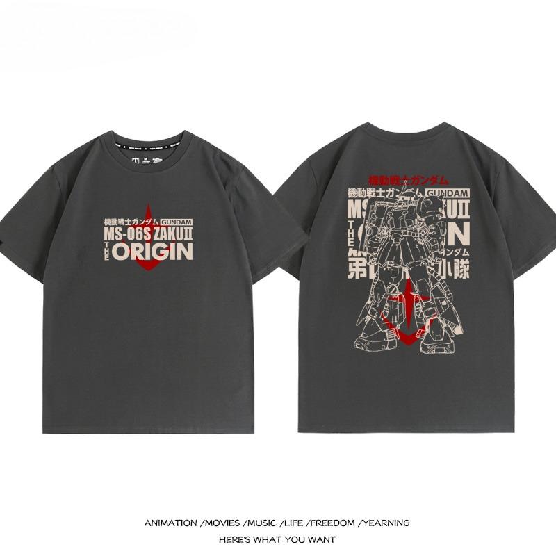 Mobile Suit Gundam tide brand joint Zagu SD 08MS squad short-sleeved two-dimensional T-shirt summer men's pure cotton