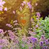 Antique Finish Heart Garden Decorative Ground Stake Metal Yard Stakes Rust Resistant for Outdoor Indoor Decoration
