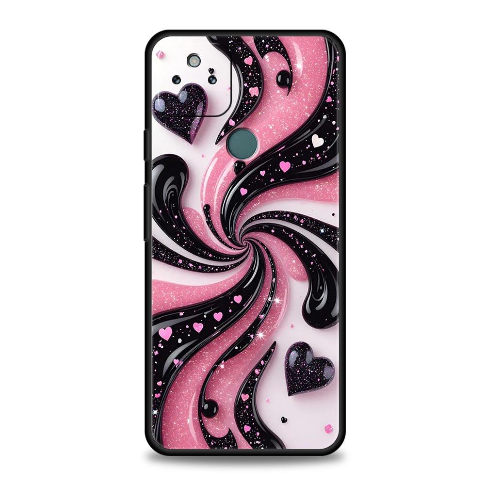 Colored Love Heart Printed Phone Case Cover for Google Pixel 10 9 8 7 6 9A 8A 7A 6A Pro Shockproof Soft TPU 9 Pro XL Shell Capas