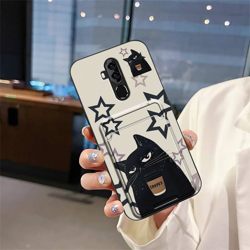 Cute Silicone Phone Case For Oukitel C12 Pro/C12 Fashion Design TPU Soft Case Card Sleeve Shockproof Cartoon Protective