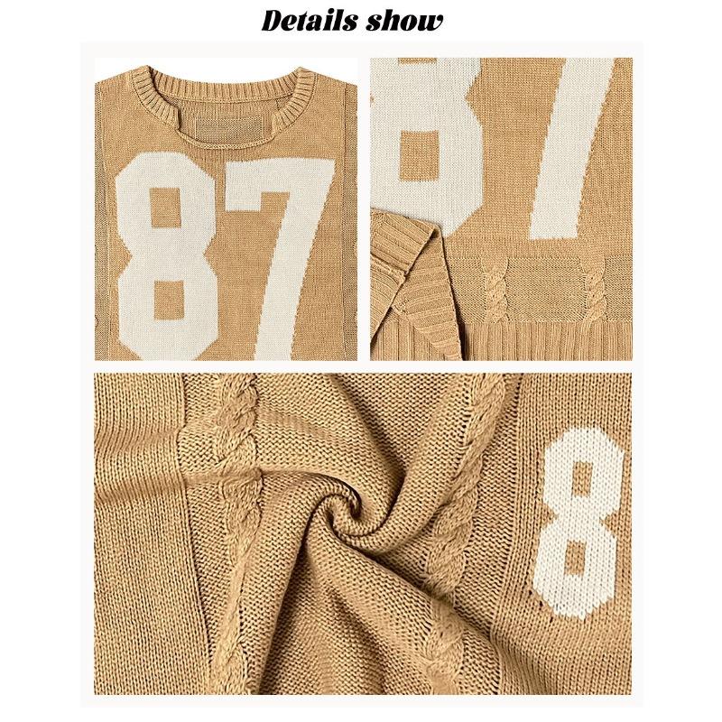 Women's Fashion Casual Fall Winter Long Sleeve O-Neck Tops Women's Clothing Woolen Knitwear Sweaters